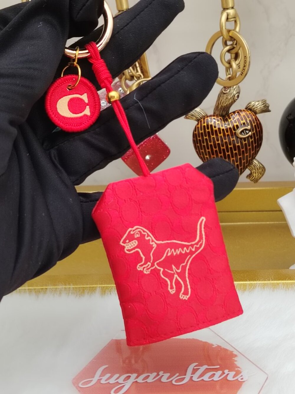Coach Red Dinosaur Lucky bag charm purse charm